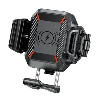 OEM Soporte Antivibraci&oacute;n Para Tel&eacute;fono De Motocicleta Biketec Con Cierre R&aacute;pido, Cargador Inductivo Y Amortiguador Usb-c R24-pd