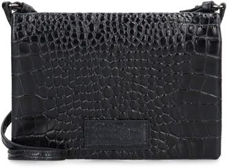 Maison Margiela Womens Shoulder Bag Black Crocodile-Embossed Leather Cow Hide