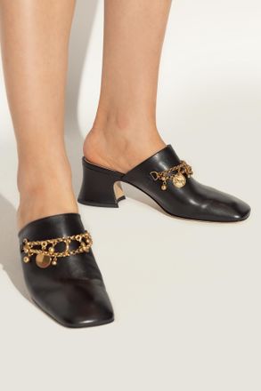 Chloé Heeled Mules Charms, Womens, Black