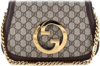 Gucci Blondie NM Chain Flap Bag GG Coated Canvas Small shoulder bag - Bruin