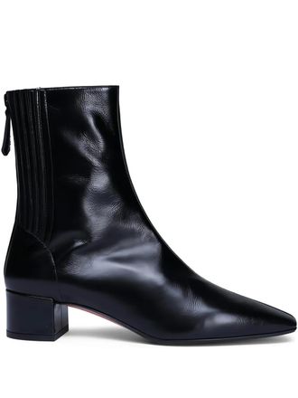 Aquazzura leather block-heel boots - Black