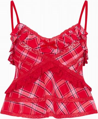 LoveShackFancy Womens Sormina Top In Cherry Jubilee