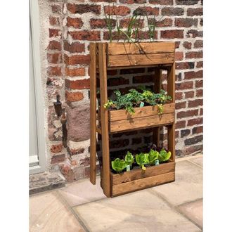 Charles Taylor Trading Charles Taylor Trading - Charles Taylor Wooden 3 Tier Stepped Herb Garden Planter Flower Pot Trough
