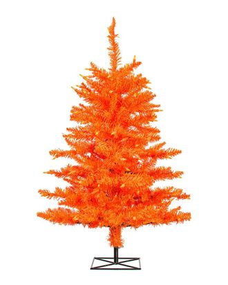 Vickerman 3Ft Orange Fir Artificial Christmas Tree, Orange Dura-Lit Led Lights