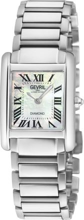 Gevril Group Womens Regina Swiss Watch, White MOP Dial, 316L SS Case, Stainless Steel Bracelet. - Silver - One Size
