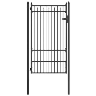 vidaXL Puerta De Cerca Baarlo 100 X 175 Cm Metal Negro Con Cerradura Vidaxl