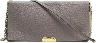 Burberry Pre-owned Cross Body Bags, female, Gray, Size: ONE SIZE Pre-owned Crossbody Bag