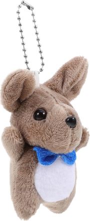 UPKOCH Cute Kangaroo Keychain with Blue Bow, Plush Animal Pendant for Bags, Backpacks, Keys, and Purses, Soft Stuffed Toy for Girls, Women, and Kids
