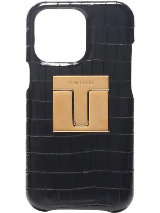 Tom Ford Cover per iPhone 12 goffrato - Nero