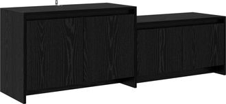 vidaXL Mueble De Tv 147 X 35 X 50 Cm Roble Negro Madera De Ingenier&iacute;a Vidaxl