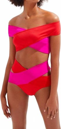 Oye Swimwear Lucette Bikini Set In Fuchsia/red