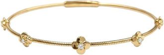 Sabrina Designs 14K 0.18 Ct. Tw. Diamond Flower Stackable Bangle