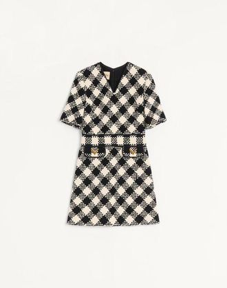 Valentino Damier Tweed Dress Wo