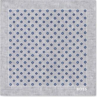 HUGO BOSS Geometrisch Zijden Zakdoek - Heren - Zijden sjaals - Grijs - ONE Size - Accessoires