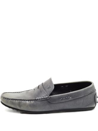 Tod's leather loafers - Grey