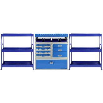 MonsterShop Monster Racking Tempest Metal Van Shelving Bundle in Blue