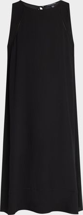 Eileen Fisher Sleeveless Silk Georgette Crepe Midi Dress