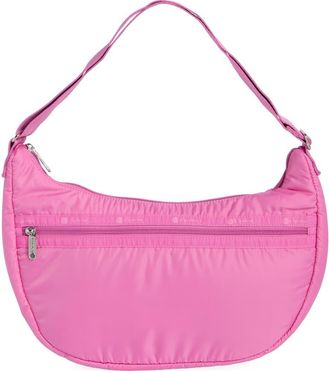 LeSportsac Crescent Crossbody Convertible Shoulder Bag in Strawbery Pink Sheen at Nordstrom Rack