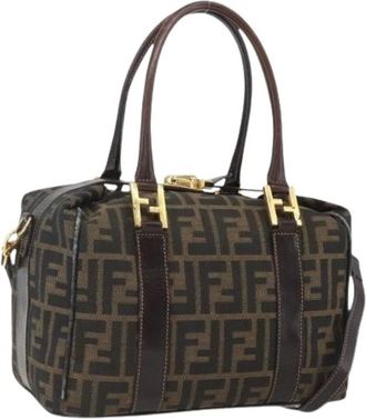 Fendi Pre-owned Handbags, female, Brown, Size: ONE SIZE Pre-owned Canvas Handbag