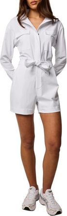 Greyson Phoenix Long Sleeve Tie Waist Romper in Arctic at Nordstrom, Size Medium