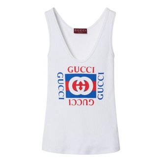 Gucci (WMNS) Gucci FW24 Tank Top White Blue Red 790344-XJGL4-9474