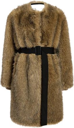 Proenza Schouler faux fur belted Khai coat - Brown