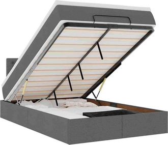 vidaXL Cama Otomana Con Colch&oacute;n Gris Oscuro 120x200 Cm Tela Vidaxl