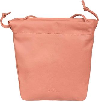 IL BISONTE Trekkoord Leren Crossbody Tas - Dames - Schoudertassen - Roze - ONE Size - Leer - Tassen