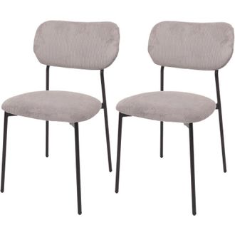 Hhg Juego De 2 Sillas De Comedor Hhg 064, Silla De Cocina Silla Tapizada, Cuerda (330g/m&sup2;) Tela/textil Metal, Gris Claro
