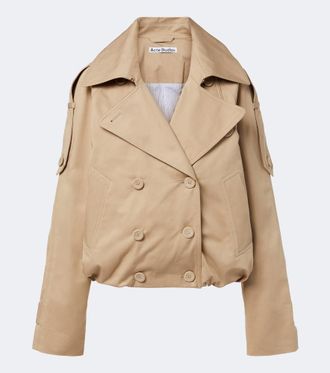 Acne Studios Trench cropped in twill di cotone
