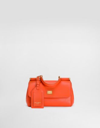 Dolce & Gabbana Mini My Sicily Handbag In Calfskin - Woman Handbags Orange Onesize