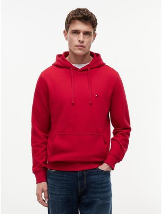 Tommy Hilfiger Mens Essential Terry Pullover Hoodie - Red - XL