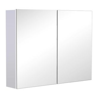 HOMCOM Armario con espejo 80x15x60 cm blanco