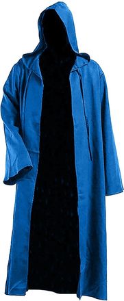 Generic Medieval Pants Women Men Hooded Robe Cloak Fancy Cool Cosplay Costume Men Cosplay Costumes (Blue, L)