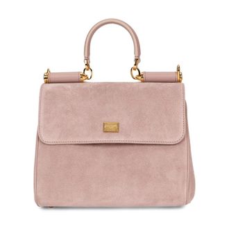 Dolce & Gabbana My Sicily Top Handle Bag - Dames - Handtassen - Roze - ONE Size - Su&egrave;de - Tassen