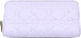 Dior Light Purple Leather Long Wallet (Bi-Fold) (Pre-Owned)