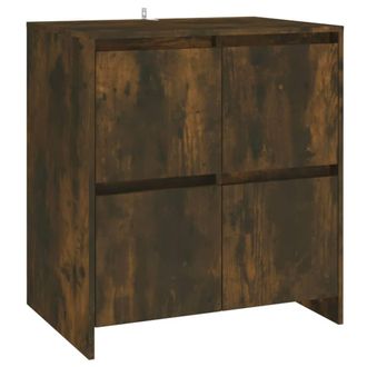 Berkfield Home Decorative 2 Piece Sideboard Smoked Oak Engineered Wood in Brown