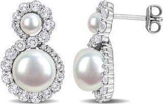 Delmar 4-8.5mm Cultured Freshwater Pearl & White Topaz Stud Earrings at Nordstrom Rack