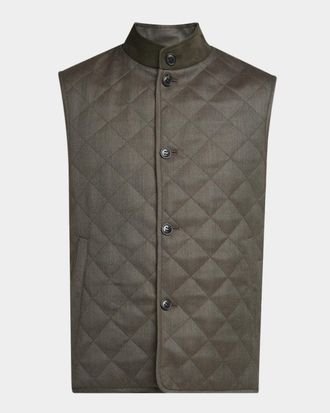 Ermenegildo Zegna Men & apos;s Wool Quilted Button-Front Vest