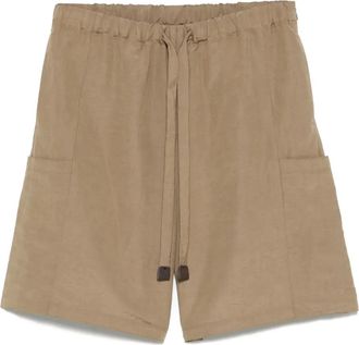 Max Mara Quebec shorts - women - Linen/Flax/Silk/Polyester - 38 - Brown