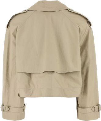 Stella McCartney Womens Sand Cotton Trench Coat Pebble