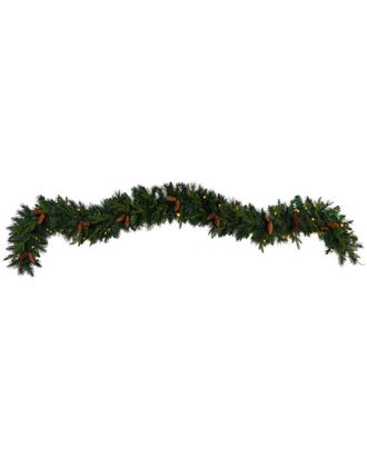 Nearly Natural 9Ft Mixed Pines & Pinecones Extra Wide Artificial Garland