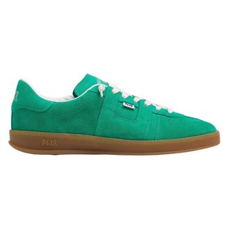 P448 Schoenen, unisex, Groen, 38 EU, Suède, Groene Suède Sneakers met Amber Zolen