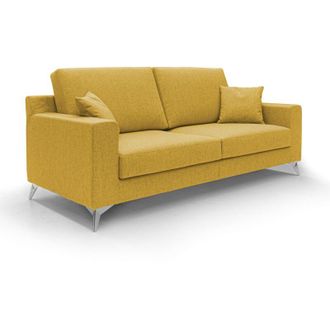 Divani.Store Michael Canap&eacute; De Tela Impermeable Y Antimanchas 206 Cm Amarillo