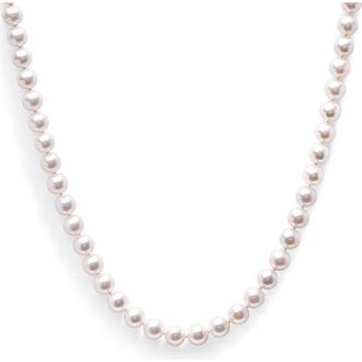 House of Brilliance 14K Gold 8.0x8.5mm Akoya Pearl Strand Necklace in Yellow at Nordstrom