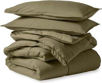 Bare Home All-Season Down Alternative Comforter Set in Olive at Nordstrom, Size Full