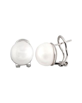 Splendid Pearls Rhodium Plated Silver 12-13Mm Freshwater Pearl Earrings