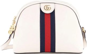 Gucci Ophidia Dome leren kleine schoudertas - Beige