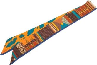 Herm&egrave;s Pre-owned Scarves, female, Multicolor, Size: ONE SIZE Pre-owned Pelages et Camouflage Twilly Scarf