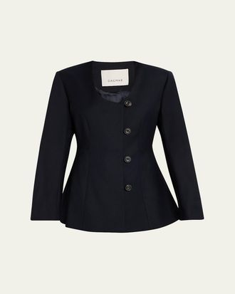 House of Dagmar Collarless Sculpted Blazer
